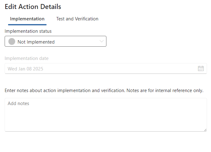 Implementation of Action Details for NIS2 assessment in Microsoft Compliance Manager